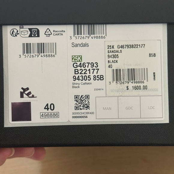 CHANEL Black Leather Block Heel Sandals with Gold CC Buttons - Picture 5 of 6